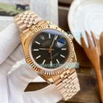 Replica Rolex Datejust II 41 Jubilee Band Watch Rose Gold Black Dial